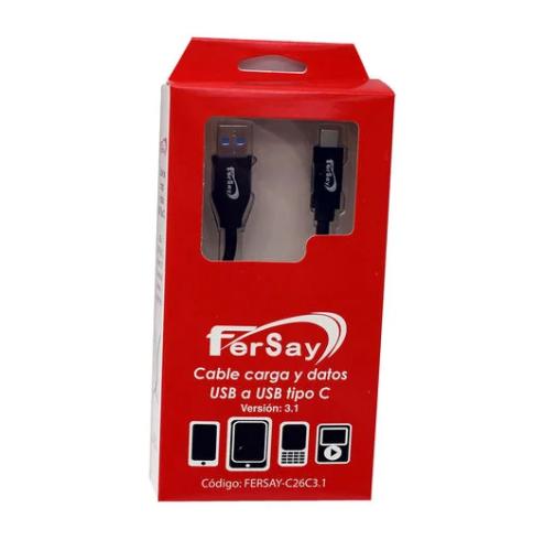 Cable Usb a Usb Tipo C, Versión 3.1, Fersay Para.