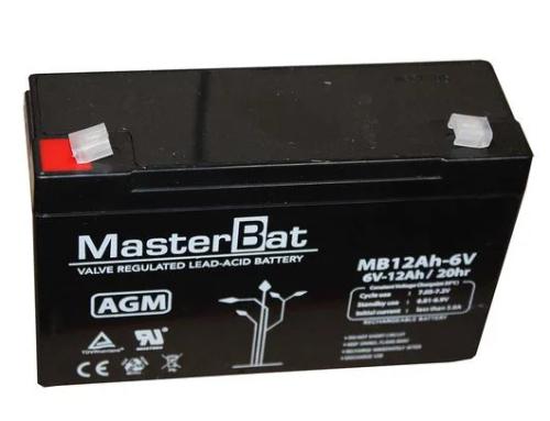 bateria de chumbo de 6 V 12-A, medido a 150 X 93 .
