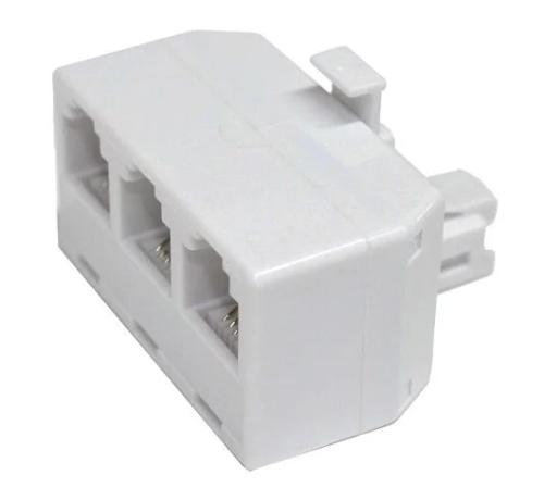 Adaptador Tfno. 6/6 M - 3x6/6 H Blanco