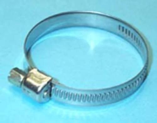 Bracadeira de metal com parafuso, mede 32 x 52 mm.