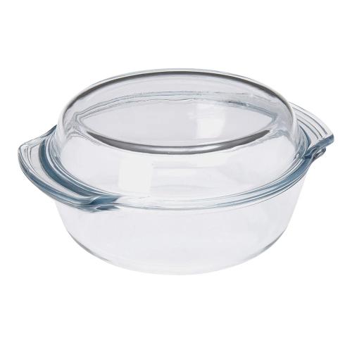 Assadeira De Vidro Redonda Com Tampa 22x8cm 1,7 L