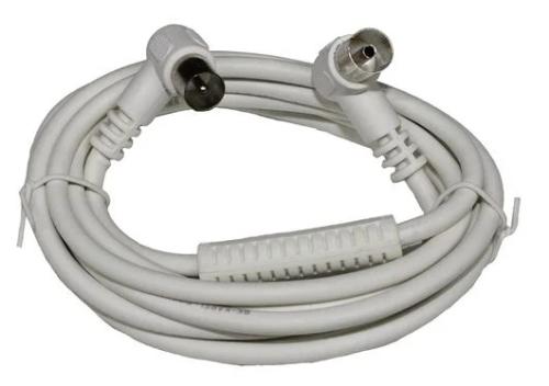 Cable antena macho a hembra acodado, con ferrita.