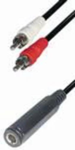 Cable Conexion 2 Rca Macho a Jack Hembra 6,3 Mm