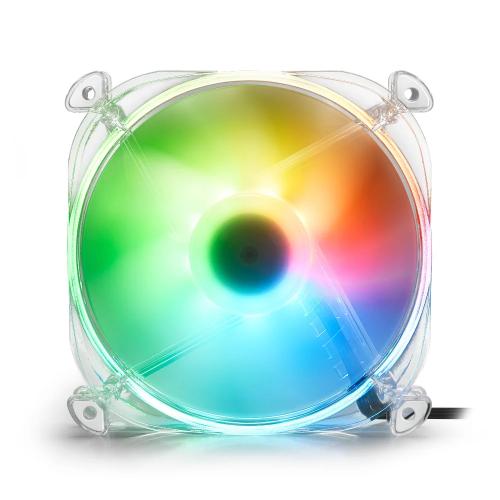 Ventoinha 120mm Shark Disc RGB 1000rpm 3 Pinos Translúcida - Sharkoon