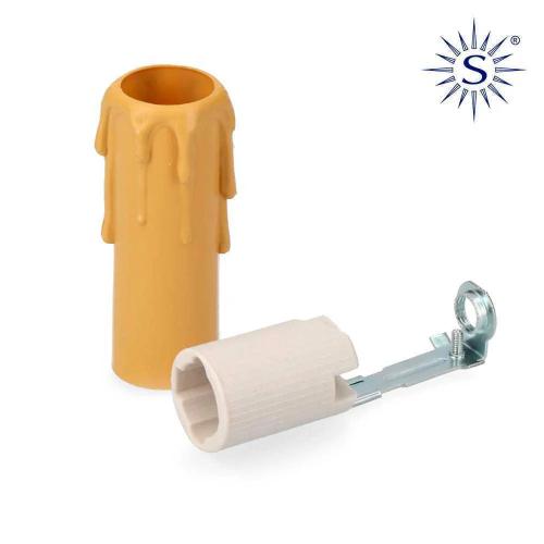 Vela Media Creme + Casquilho 44126 Embalada