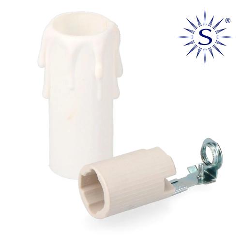 Casquilho + Vela Curta Porcelana Embalado 44120