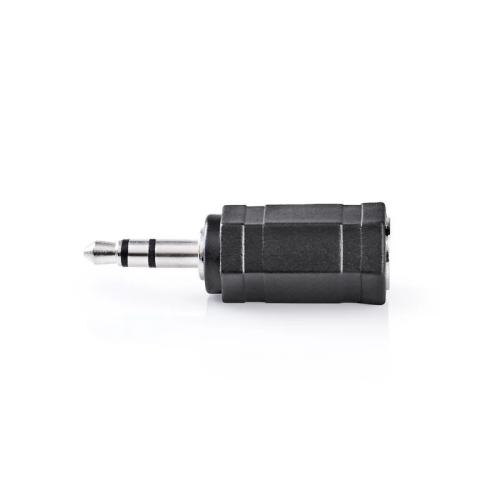 Adaptador de Audio Estéreo | 3.5 Mm Macho | 2.5 Mm Hembra | Niquelado | Recto | Metal | Negro | 1 Ud