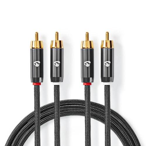 Cabo de Áudio Stereo 2x Rca Macho - 2x Rca Mac.