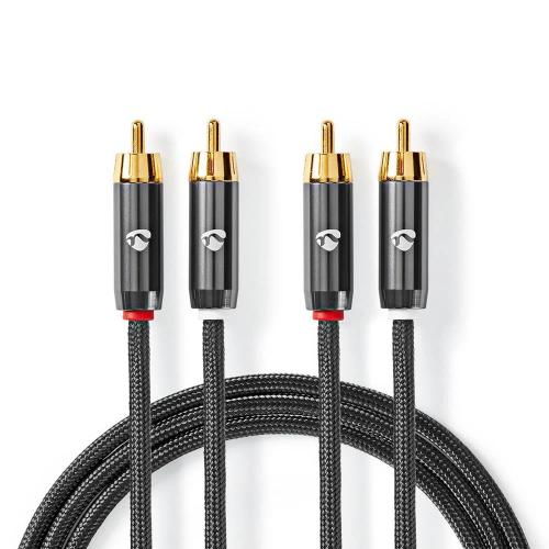 Cabo de Áudio Stereo 2x Rca Macho - 2x Rca Mac.