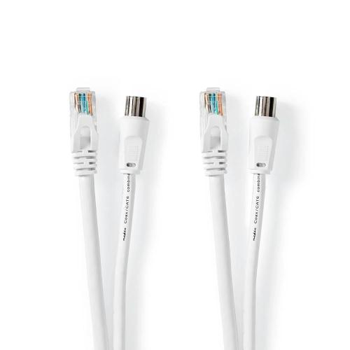 Cabo Coaxial / Cat6 Combinado Com Fichaes .