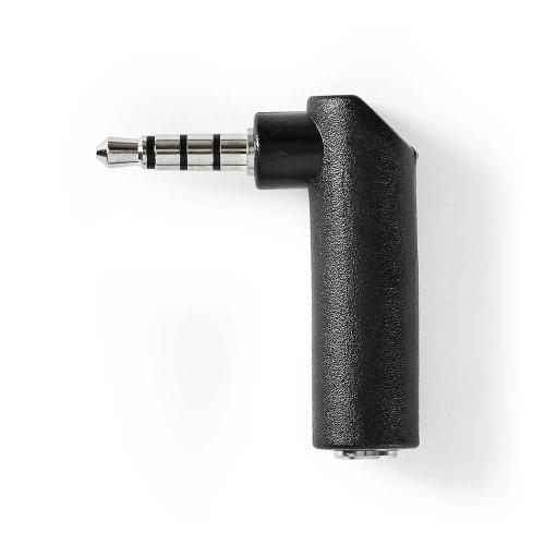 Adaptador de Audio Estéreo | 3.5 Mm Macho | 3.5 Mm Hembra | Niquelado | En Ángulo de 90° | Metal | N