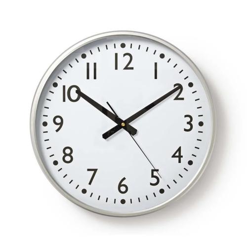 Reloj de Pared | Diámetro: 380 Mm | Plástico | Blanco / Plata