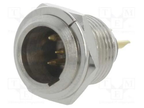 Tomada, Xlr Mini, Macho, Pin: 4, Solda, 11mm