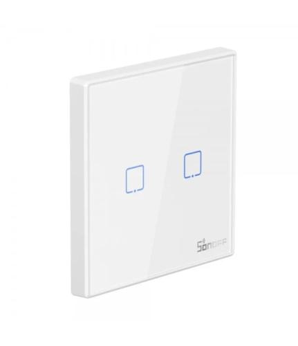 Comando Switch 2 Canais Smart Rf Touch de Superfície Autocolante - Sonoff T2eu2c-Rf
