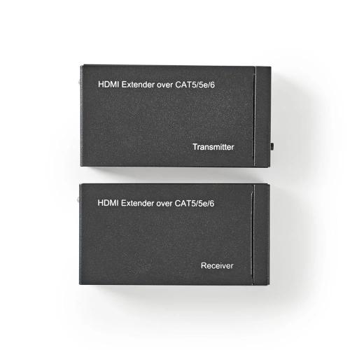 Extensor Hdmi | Sobre Cat6 | Hasta 60,0 M | 1080p | 1.65 Gbps | Metal | Antracita