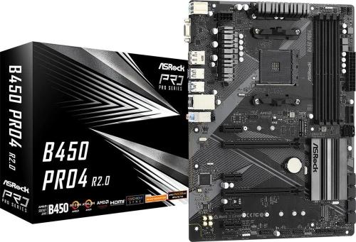 Asrock B450 Pro4 R2.0, Amd, Socket Am4, Amd Athlo.