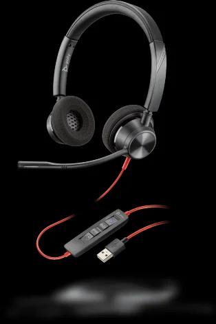 Auscultadores Headset C/ Fios Blackwire 3320-M Preto - Poly