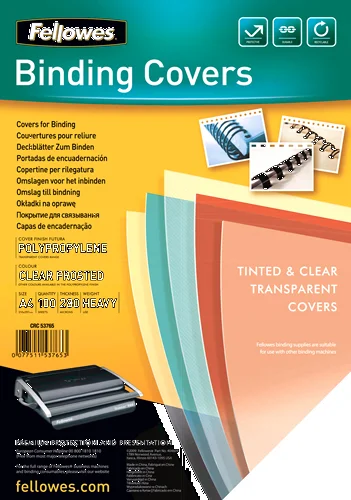 Pack 100 Portadas Polipropileno 280 Micras Translúcido Fellowes 5376503