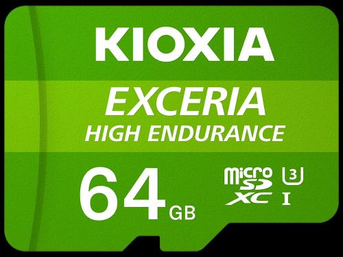 Cartão de Memória Micro Sd com Adaptador Kioxia Exceria High Endurance Classe 10 Uhs-I U3 Verde 64 G
