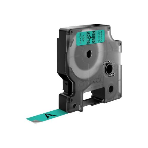 Dymo D1 Standard - Black On Green - 12mm