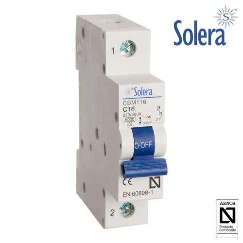 Disjuntor Magnetotérmico Solera 1 Polo 16a C 6ka Resid/Terciário (Retractilado) Cbm116