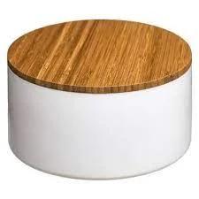 Caixa de Armazenagem com Espelho Casa de Banho Bambu-Branco Coleçao "Natureo