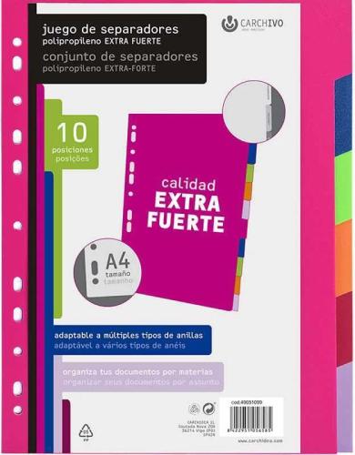 Conjunto Separador Extra Forte 10 Posições