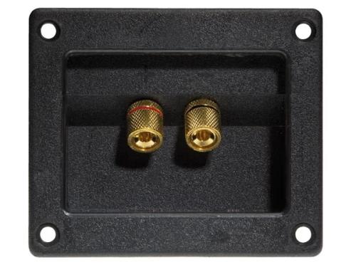 Double Loudspeaker Connection Terminal - Square - Gold