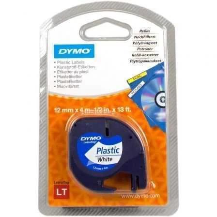 Cintas Letratag Plástico 12mm X 4 M Negro/Blanco .