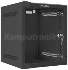 Armario Lanberg Mural Rack 10" 6u/280x310 Flat Pack Negro Puerta Cristal