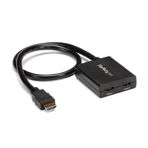 Startech.Com Hdmi Cable Splitter - 2 Port - 4k 30hz - Powered - Hdmi Audio / Video Splitter - 1 In 2