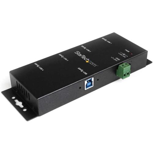 Startech.Com 4-Port Usb 3.0 Hub - Metal Industrial Usb-A Hub - Wall Or Desk Mountable Usb Data Hub -