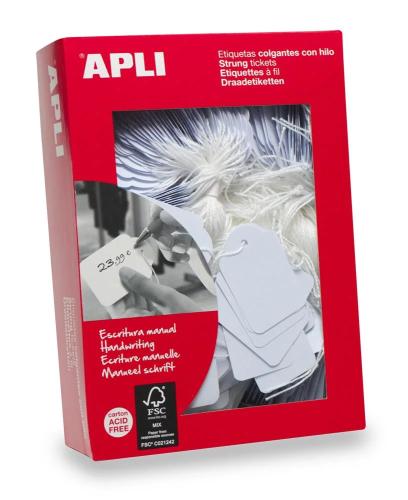 Apli Caja 500 Etiquetas Colgantes De Cartulina Bla