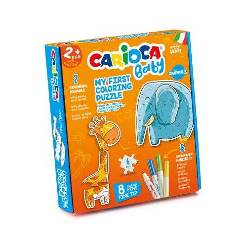Set Baby Coloring Puzzle Animals Carioca 43079
