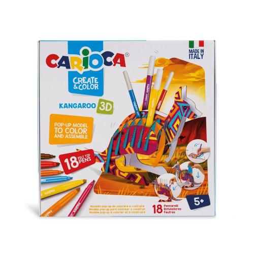 Set Create & Color Kangaroo 3d Carioca 42903