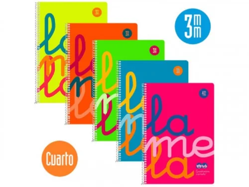 Cuaderno Cuarto Flúor Polipropileno Rayado 3 Mm.C.