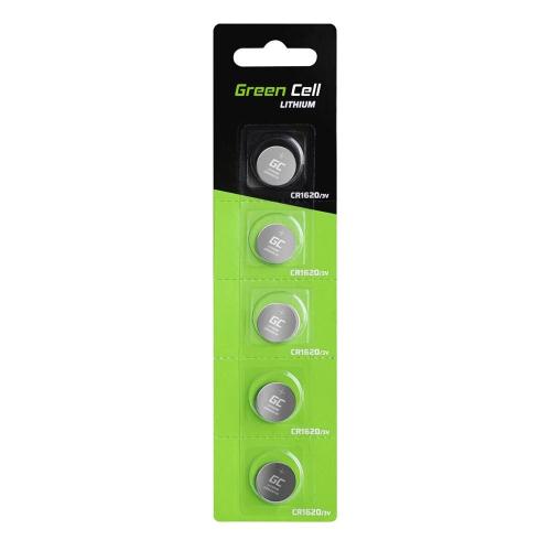 5x Lithium Green Cell Cr1620 3v 70mah Batteries