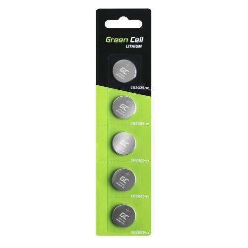 5x Lithium Green Cell Cr2025 3v 160mah Batteries