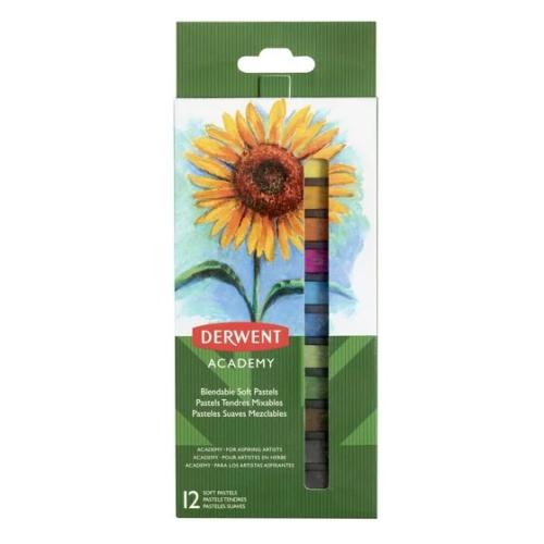 DERWENT ACADEMY PASTEL SECO SUAVE MULTICOR 12 UNI.