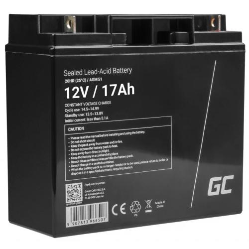 Agm Battery Lead Acid Vrla Green Cell 12v 17ah Fo.