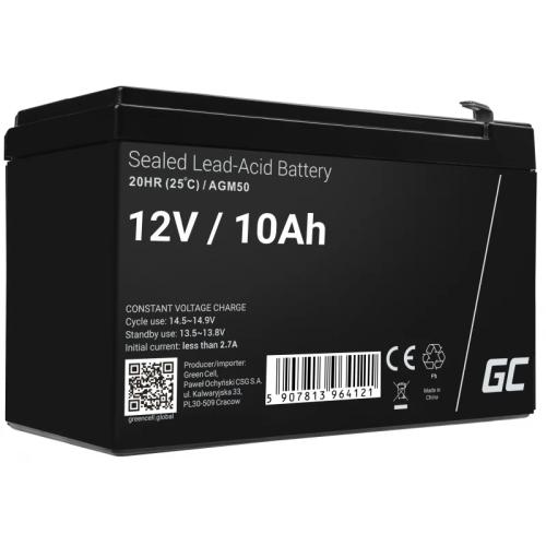 Green Cell Agm Vrla 12v 10ah Maintenance-Free Battery For Ups Units