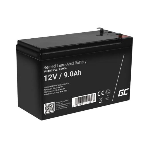 Green Cell Agm Vrla 12v 9ah Maintenance-Free Battery For Ups Units