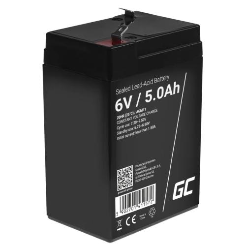 Green Cell Agm Vrla 6v 5ah Maintenance-Free Battery For The Alarm System, Cash Register, Toys