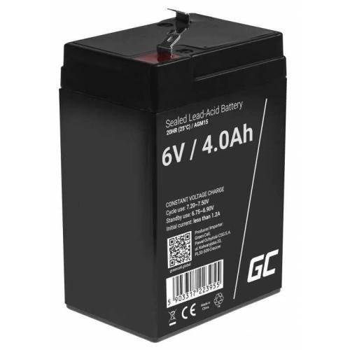 Green Cell Agm Vrla 6v 4ah Maintenance-Free Battery For The Alarm System, Cash Register, Toys