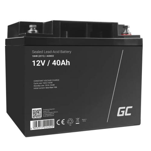 Green Cell Agm Vrla 12v 40ah Maintenance-Free Battery For Mower, Scooter, Boat, Wheelchair