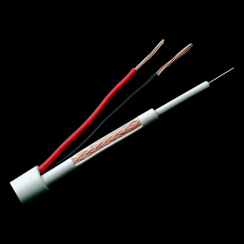Bobine Cabo Vigilância Coaxial, Alimentação Branco