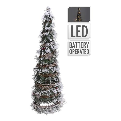Pinheiro Natalino de Rattan com 20 Leds 40cm