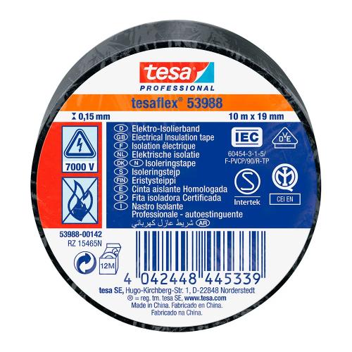 Fita isolante homologada preto 10m x 19mm 53988 t.
