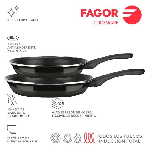 Set 2ud Optimax Diam.20cm e Diam.24cm Black Fagor