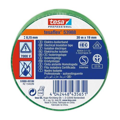 Fita Isolante Homologada Verde 20m X 19mm 53988 T.